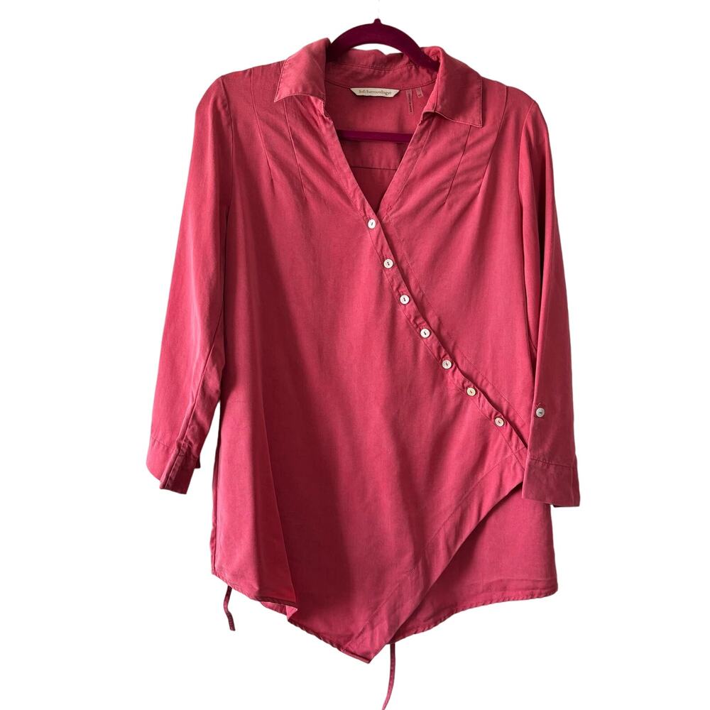 Soft Surroundings Lagenlook Brick Red Washed
Tencel Tunic Top Size XS